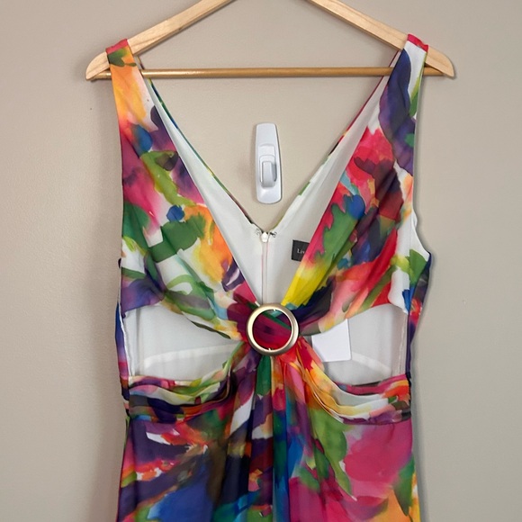 Liv Foster Colorful Tie Die Cut Out Gown Size 12 - Picture 5 of 10